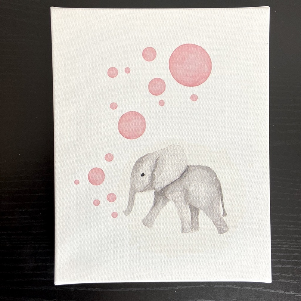 Grey and Pink Wrapped Baby Animal Canvases Decor Set - Picture 2 of 9